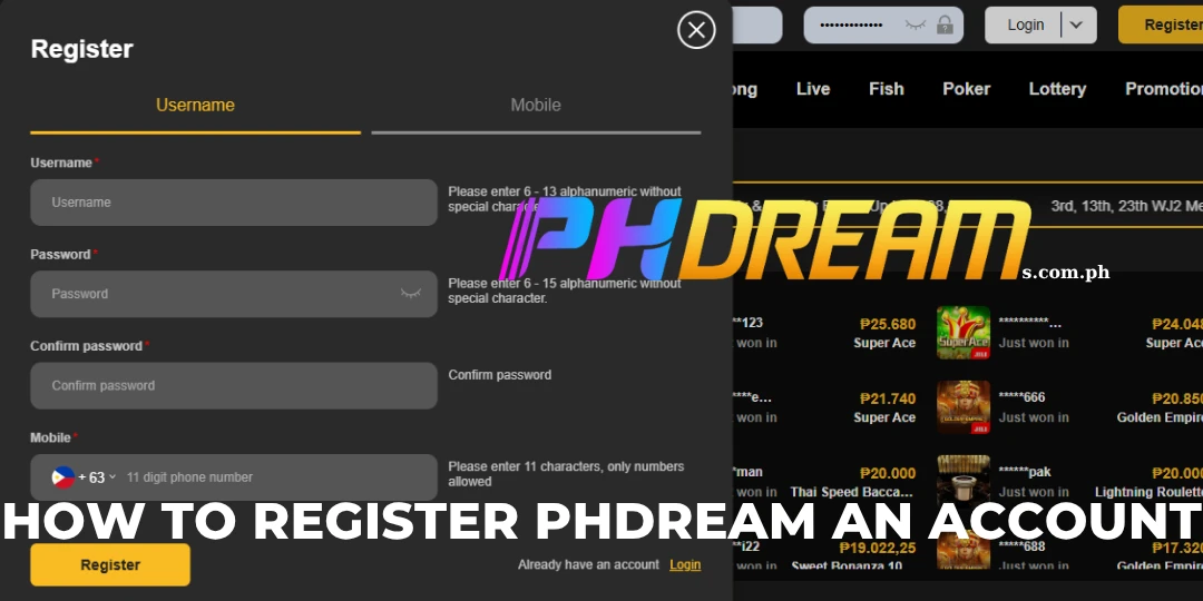 How To Register PHDream an Account